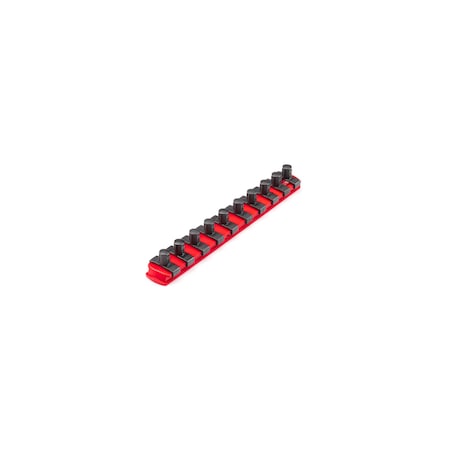 Tekton 3/8 Inch Drive x 8 Inch Socket Rail, 10 Clips (Red) OSR11110